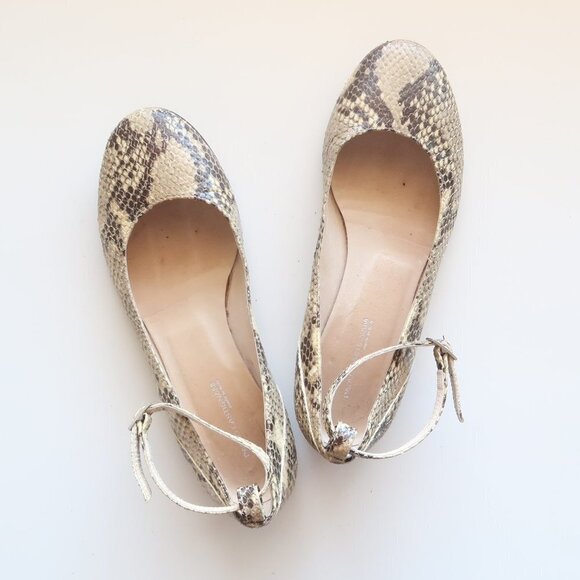 Italian Designer Paolo Castignani Snakeskin Ankle Strap Flats / Ballerinas 7 - Picture 5 of 16